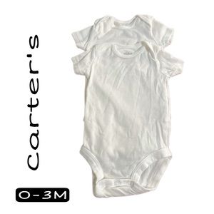 Carter’s Child Of mine baby white Short Sleeve Bodysuit  2 Pack  (0-3 Months)